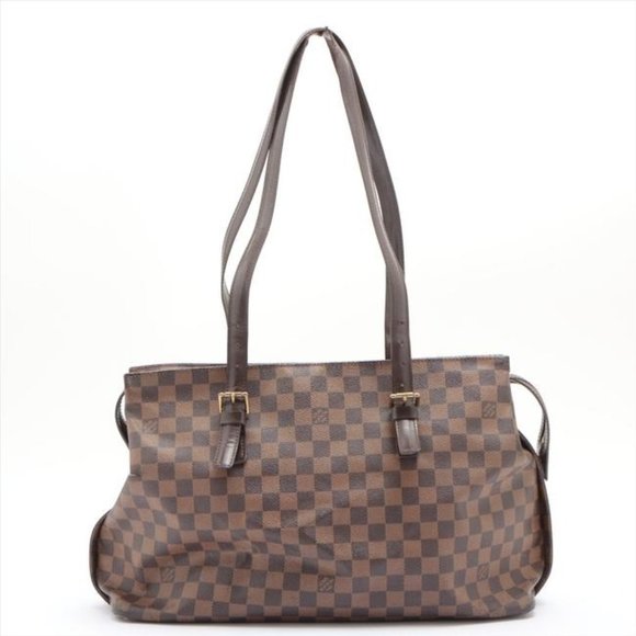 Louis Vuitton Chelsea Damier Ebene Tote Brown Monogram Canvas Shoulder B… - Picture 5 of 12